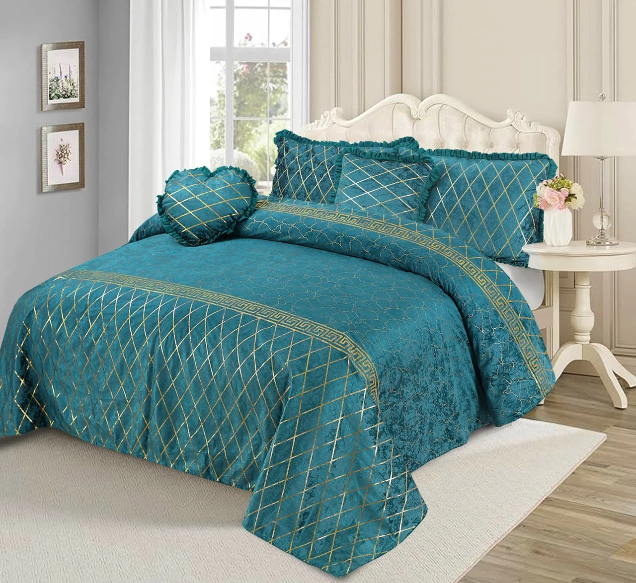 Mardian Bridal Velvet Bed Sheet Set - 5pcs - WNB17